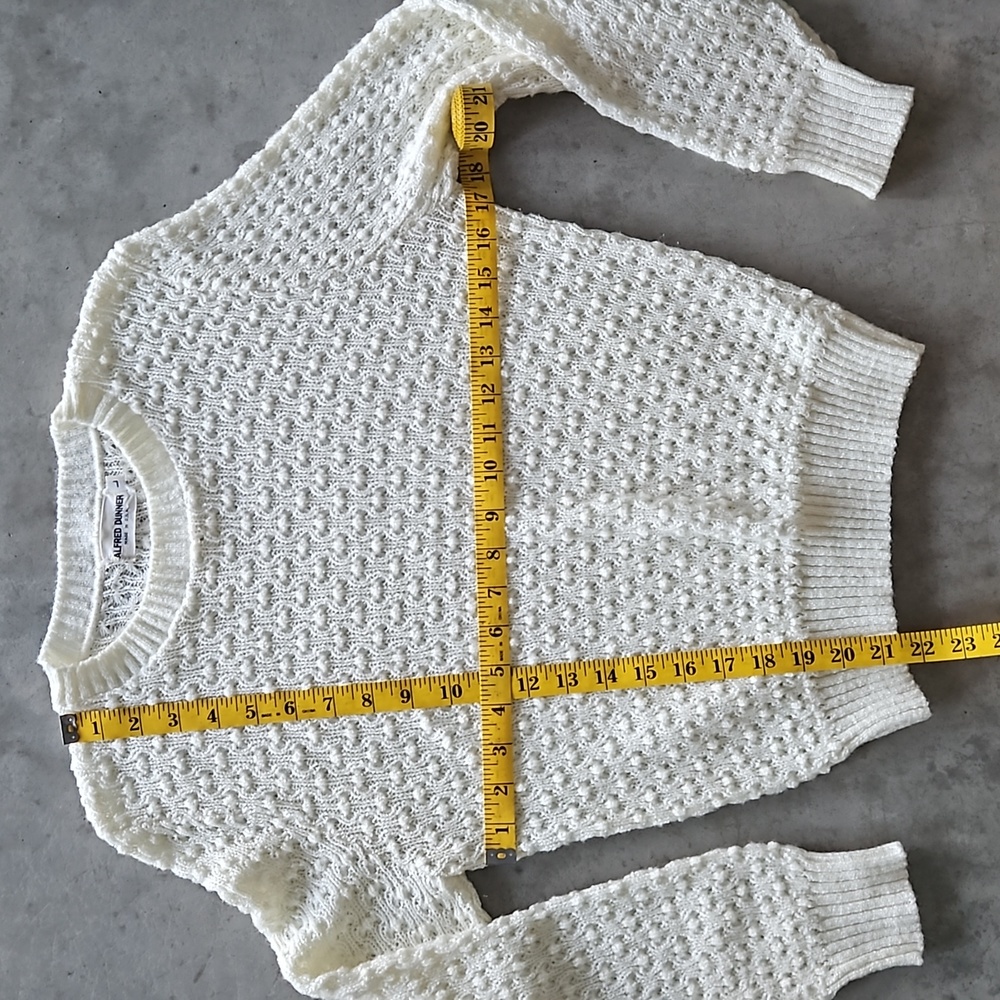 Vintage Cream Textured Sweater – Alfred Dunner L (fits like M) - Picture 3 of 6